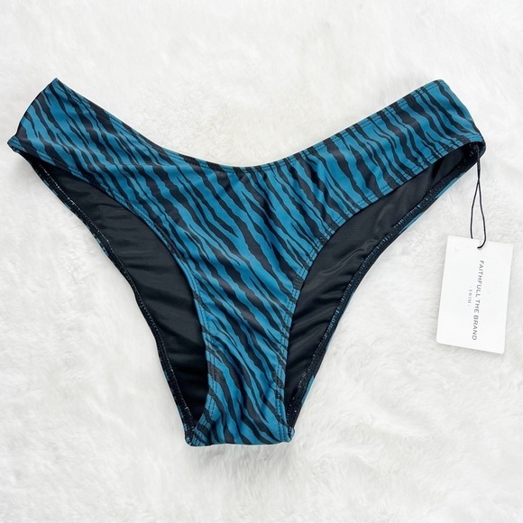 NWT Faithfull the Brand Ida High Cut Bikini Bottoms in Blance Animal Print - Picture 5 of 8